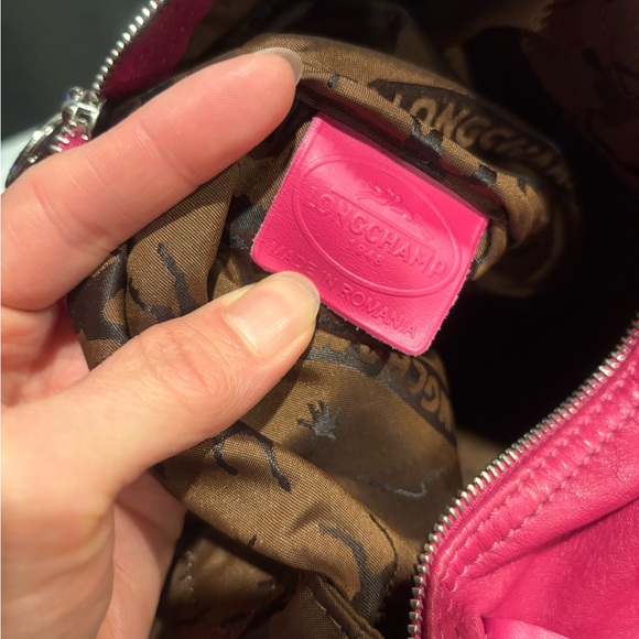 Authentic Longchamp Le Pliage Cuir Leather Zip Tote medium Shoulder Bag - Picture 8 of 16